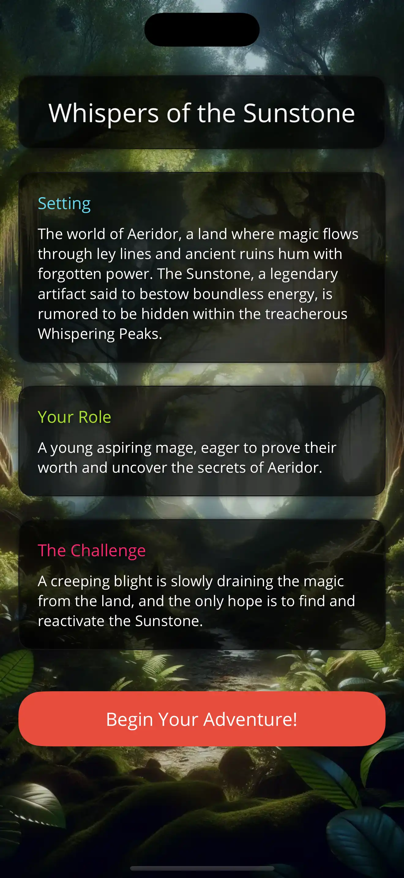 Fantasy story introduction